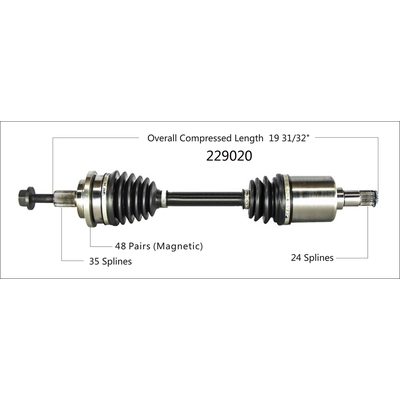 New CV Shaft by WORLDPARTS - 229020 pa1