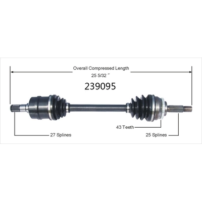 New CV Shaft by WORLDPARTS - 239095 pa2