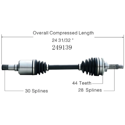 New CV Shaft by WORLDPARTS - 249139 pa3