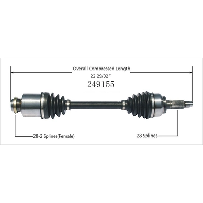 New CV Shaft by WORLDPARTS - 249155 pa1