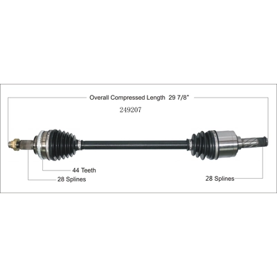 New CV Shaft by WORLDPARTS - 249207 pa2