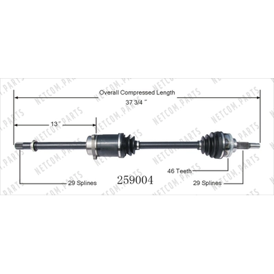 New CV Shaft by WORLDPARTS - 259004 pa1