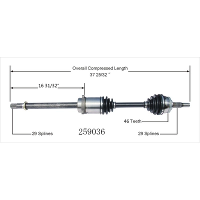 New CV Shaft by WORLDPARTS - 259036 pa3