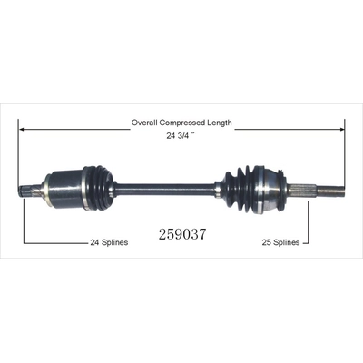 New CV Shaft by WORLDPARTS - 259037 pa1