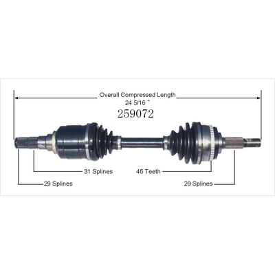 New CV Shaft by WORLDPARTS - 259072 pa2