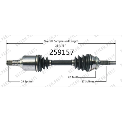 New CV Shaft by WORLDPARTS - 259157 pa1