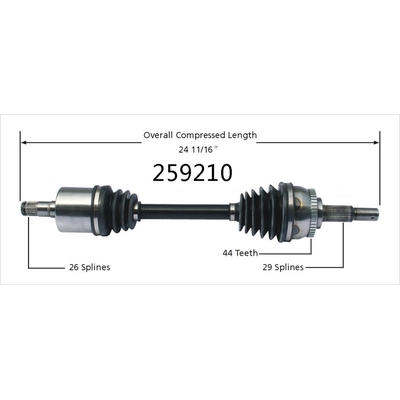 New CV Shaft by WORLDPARTS - 259210 pa3