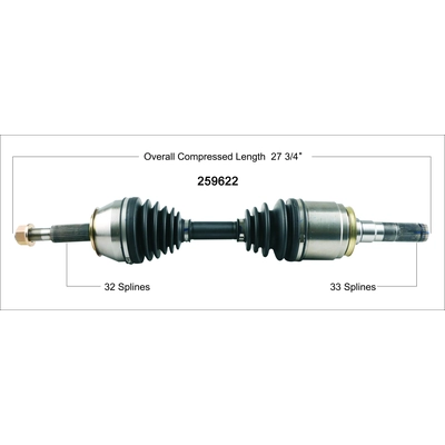 New CV Shaft by WORLDPARTS - 259622 pa1