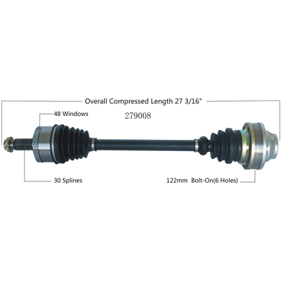 New CV Shaft by WORLDPARTS - 279008 pa2