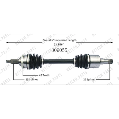 New CV Shaft by WORLDPARTS - 309055 pa1