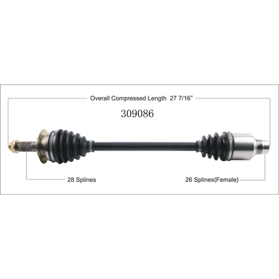 New CV Shaft by WORLDPARTS - 309086 pa1