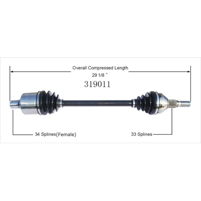 Arbre CV neuf de WORLDPARTS - 319011 pa3