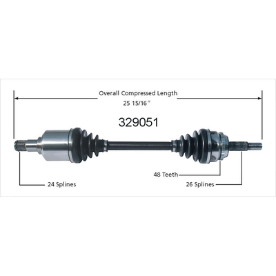 New CV Shaft by WORLDPARTS - 329051 pa1