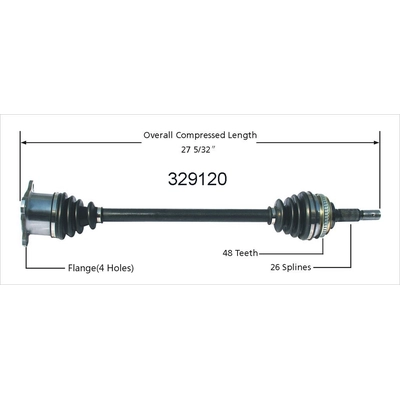 New CV Shaft by WORLDPARTS - 329120 pa1