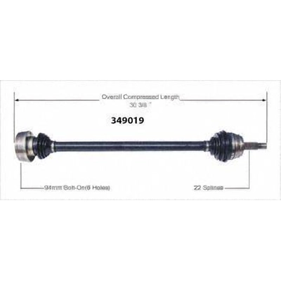 New CV Shaft by WORLDPARTS - 349019 pa1