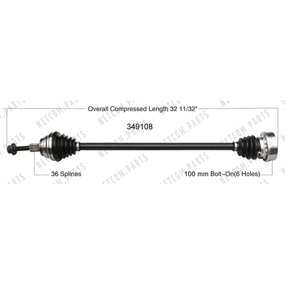 New CV Shaft by WORLDPARTS - 349108 pa2