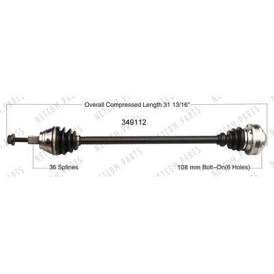 New CV Shaft by WORLDPARTS - 349112 pa1