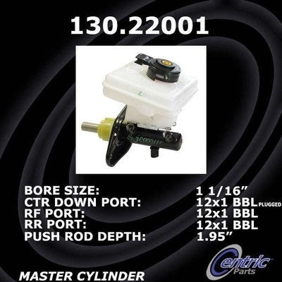 New Master Cylinder by CENTRIC PARTS - 130.22001 pa4