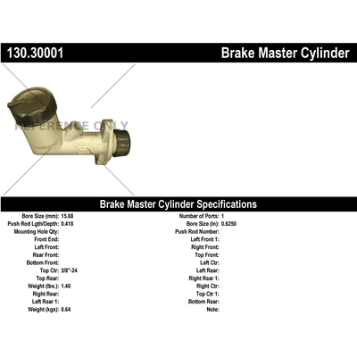 New Master Cylinder by CENTRIC PARTS - 130.30001 pa1