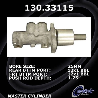 New Master Cylinder by CENTRIC PARTS - 130.33115 pa3