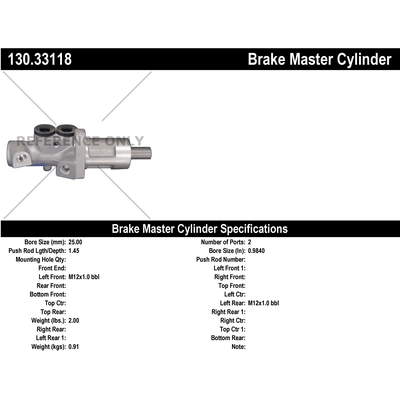 Maître-cylindre neuf by CENTRIC PARTS - 130.33118 pa2