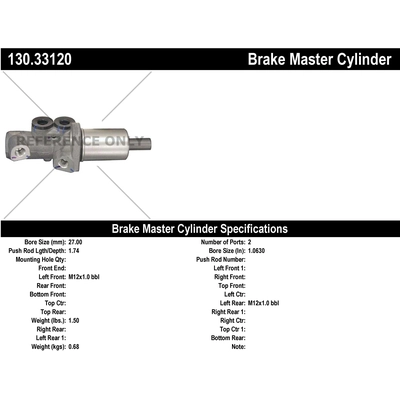 New Master Cylinder by CENTRIC PARTS - 130.33120 pa1