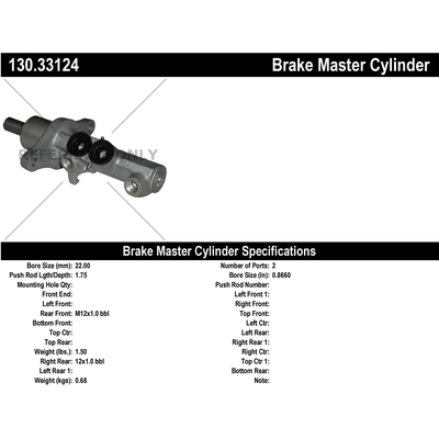 Maître-cylindre neuf by CENTRIC PARTS - 130.33124 pa2