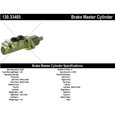 New Master Cylinder by CENTRIC PARTS - 130.33405 pa1