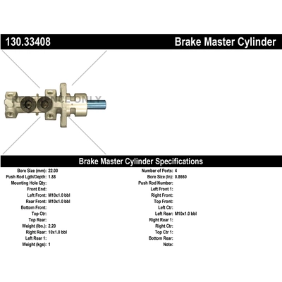 Maître-cylindre neuf par CENTRIC PARTS - 130.33408 pa2