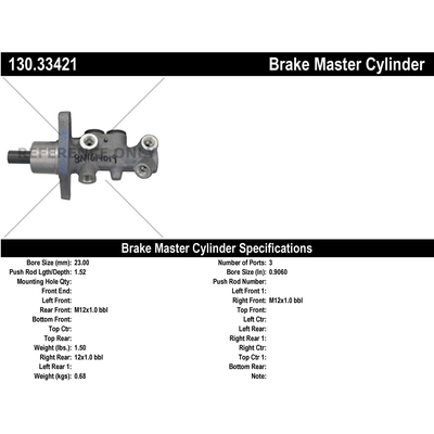 New Master Cylinder by CENTRIC PARTS - 130.33421 pa2