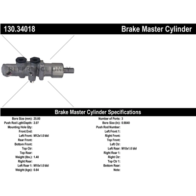 Maître-cylindre neuf by CENTRIC PARTS - 130.34018 pa2