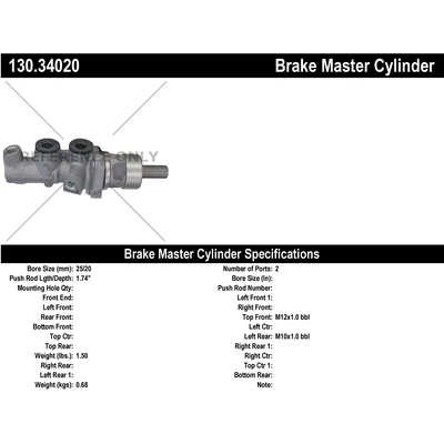 Maître-cylindre neuf par CENTRIC PARTS - 130.34020 pa2