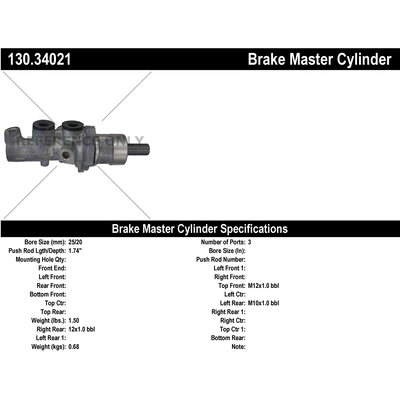 New Master Cylinder by CENTRIC PARTS - 130.34021 pa2