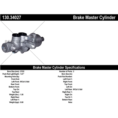 New Master Cylinder by CENTRIC PARTS - 130.34027 pa2