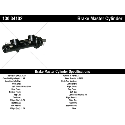 New Master Cylinder by CENTRIC PARTS - 130.34102 pa2