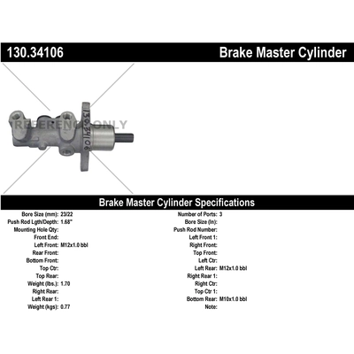 New Master Cylinder by CENTRIC PARTS - 130.34106 pa1