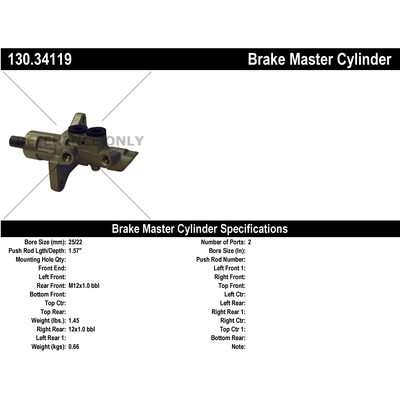 New Master Cylinder by CENTRIC PARTS - 130.34119 pa2