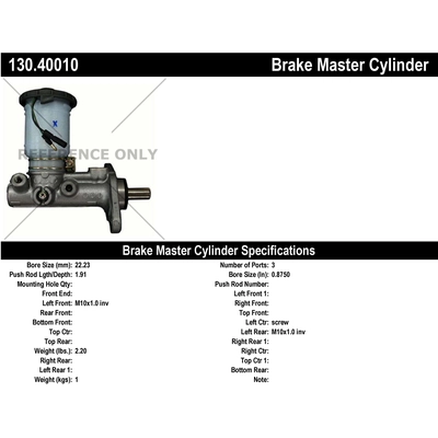 New Master Cylinder by CENTRIC PARTS - 130.40010 pa2