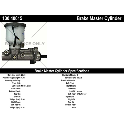 New Master Cylinder by CENTRIC PARTS - 130.40015 pa2