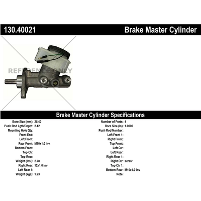 Ma�tre-cylindre neuf by CENTRIC PARTS - 130.40021 pa2