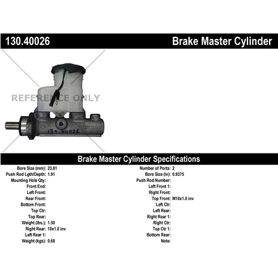 New Master Cylinder by CENTRIC PARTS - 130.40026 pa1