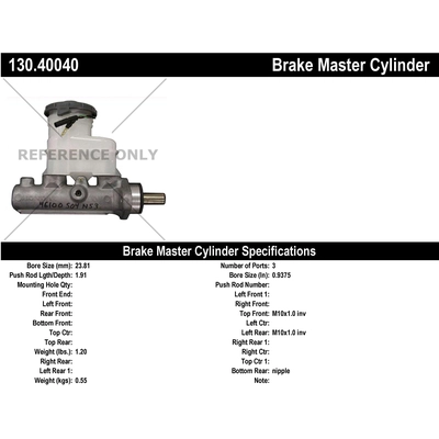 Maître-cylindre neuf de CENTRIC PARTS - 130.40040 pa1