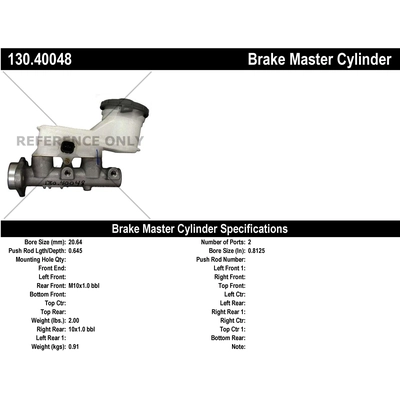 New Master Cylinder by CENTRIC PARTS - 130.40048 pa2