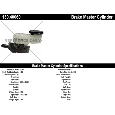 New Master Cylinder by CENTRIC PARTS - 130.40060 pa2