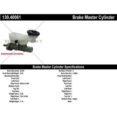 New Master Cylinder by CENTRIC PARTS - 130.40061 pa2