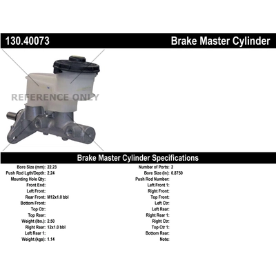 New Master Cylinder by CENTRIC PARTS - 130.40073 pa1