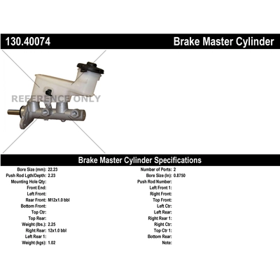 New Master Cylinder by CENTRIC PARTS - 130.40074 pa2