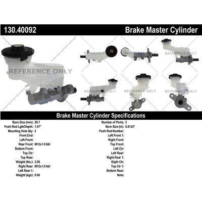 New Master Cylinder by CENTRIC PARTS - 130.40092 pa1