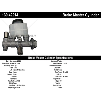 New Master Cylinder by CENTRIC PARTS - 130.42214 pa1