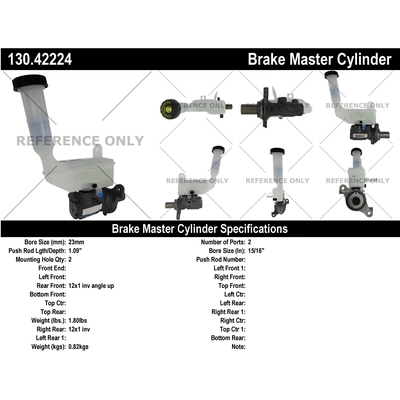 New Master Cylinder by CENTRIC PARTS - 130.42224 pa1
